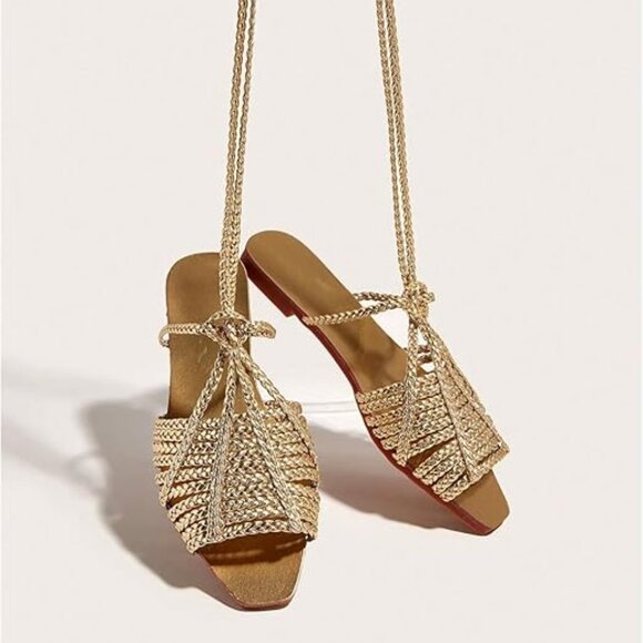 Shoes - Summer Gold Flat Sandals
